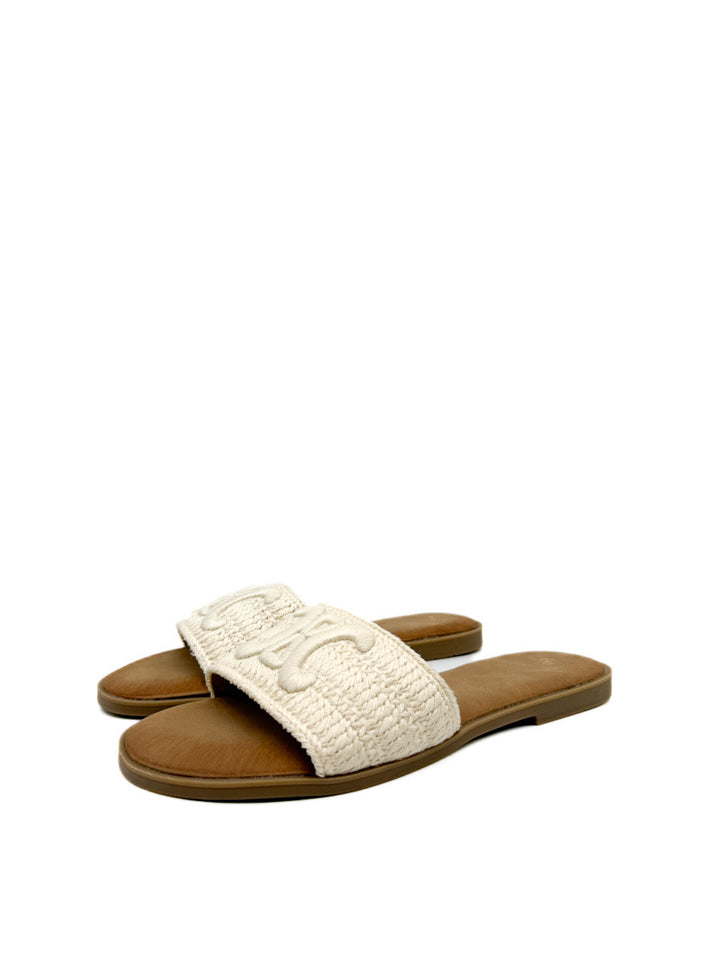 Sandalias de Pala  con Textura Trenzada Bordado