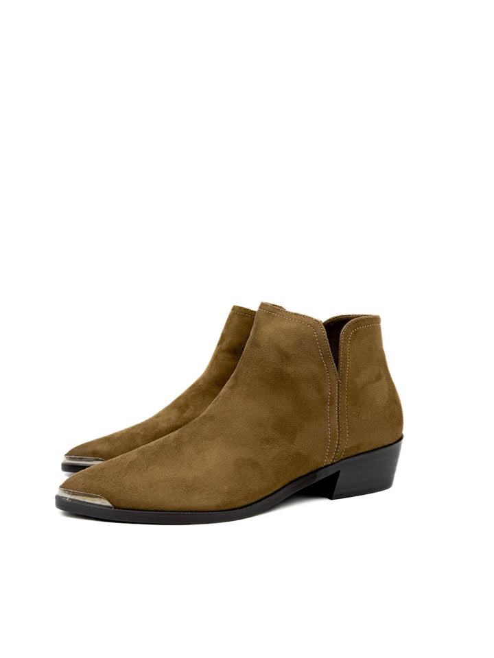 Botines Cowboy de Mujer con Puntera Metálica y Tacón Bajo