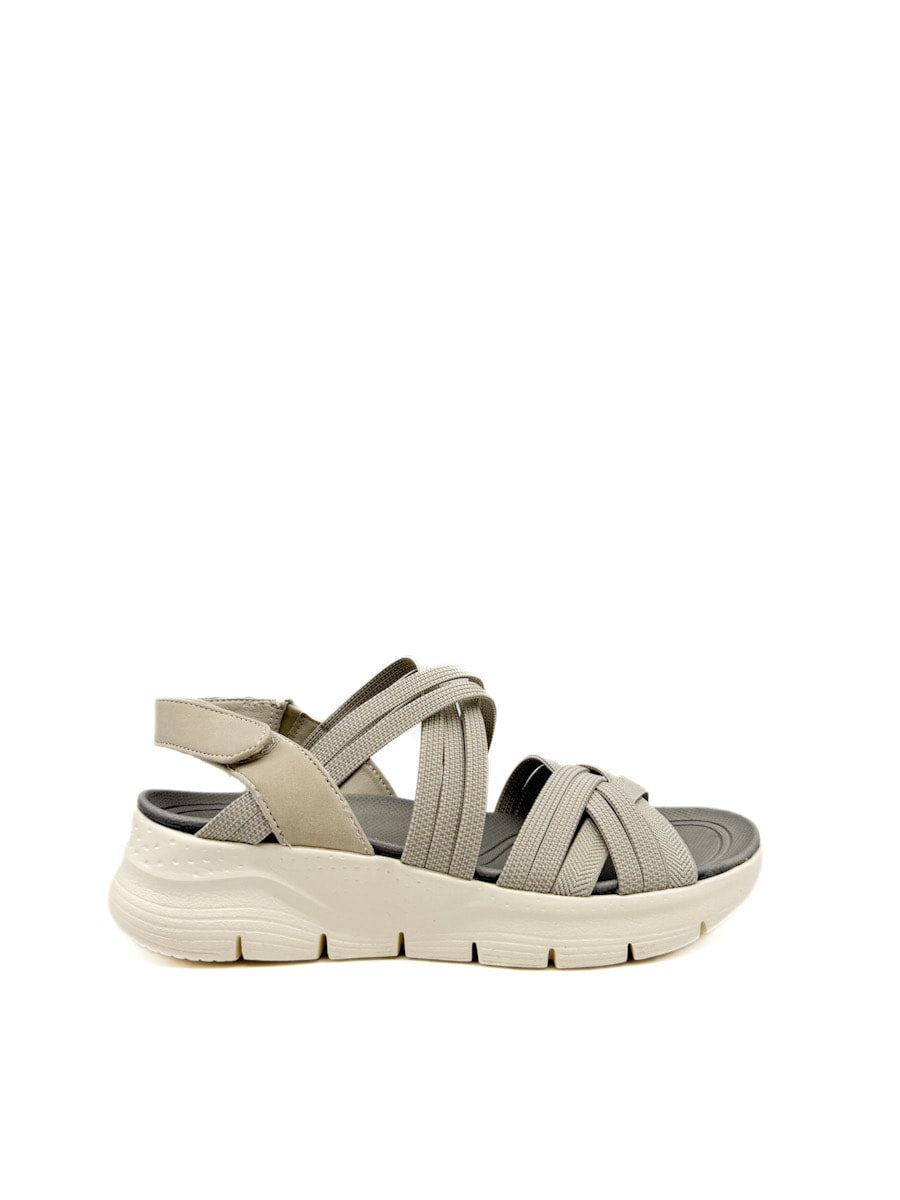 Sandalias de plataforma con tiras cruzadas en tonos rosa y gris