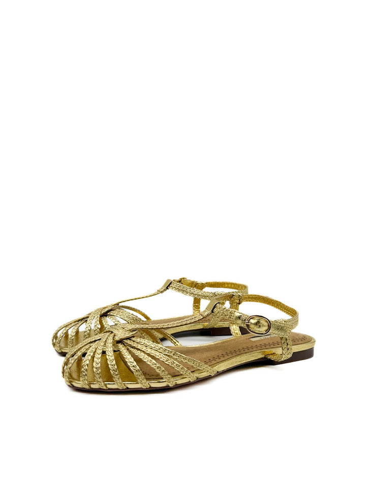 Sandalias Cangrejeras Metalizadas con Acabado Premium