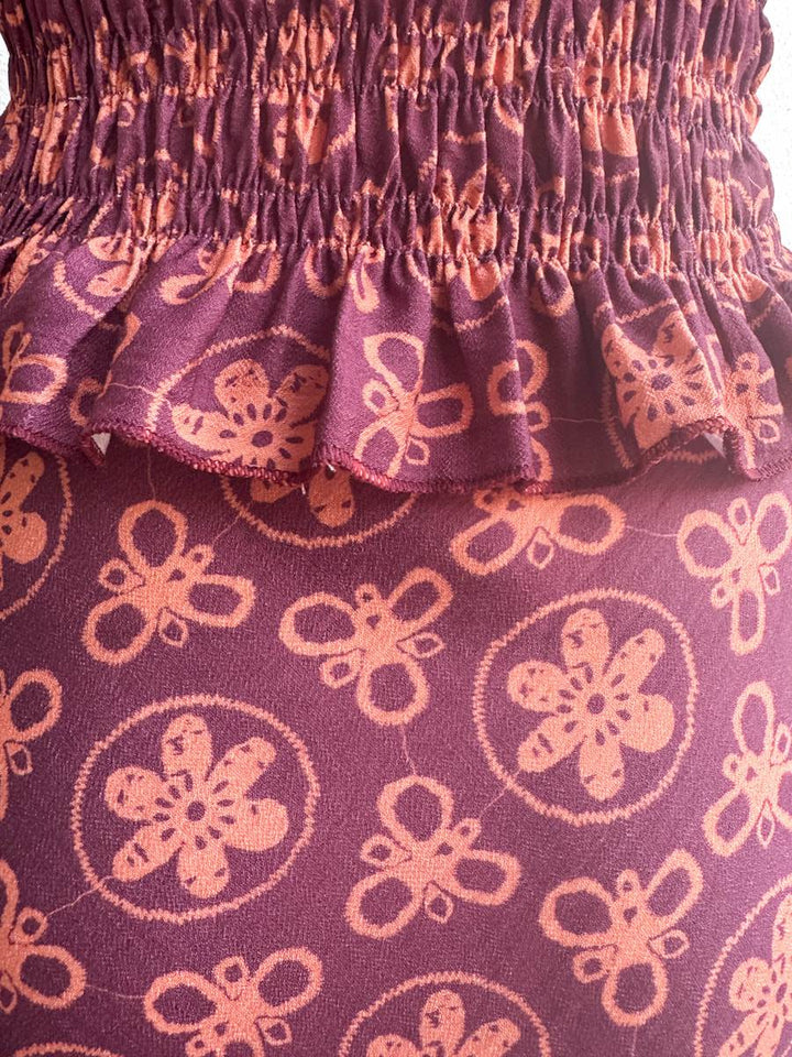 Conjunto Bohemio Violeta con Estampado Floral