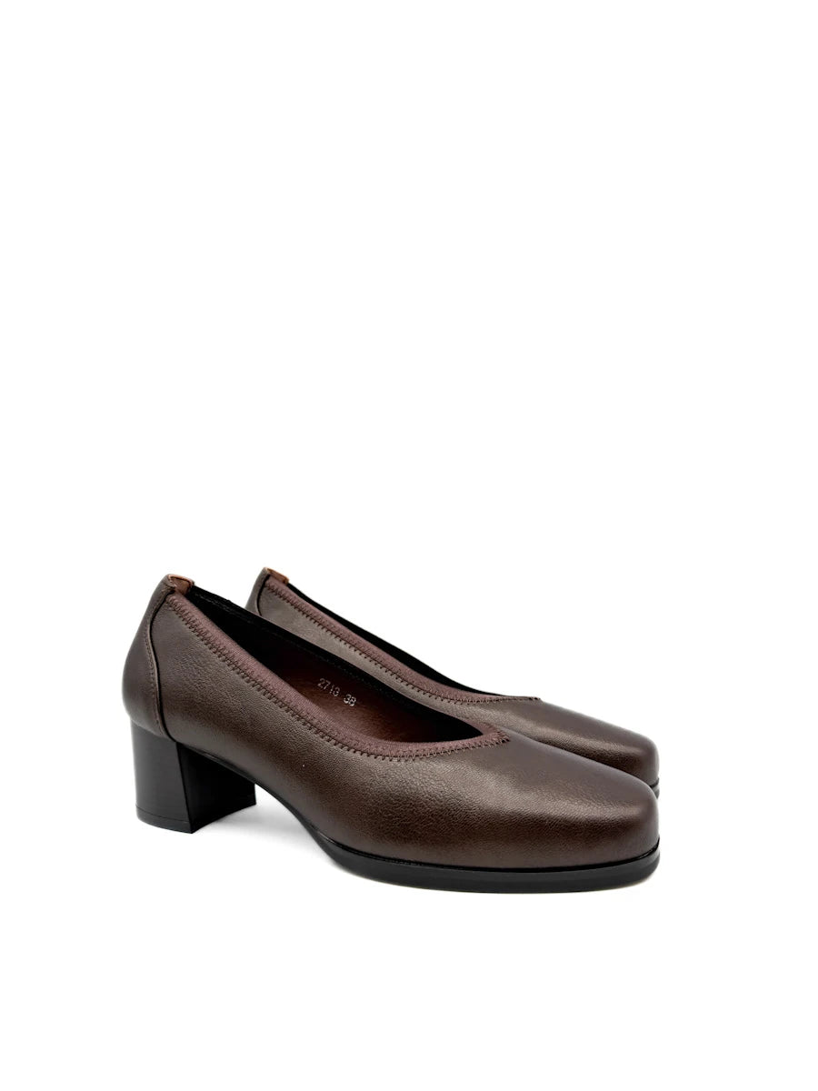 Zapatos Elegantes De Vestir Con Tacón Ancho Y Puntera Cuadrada Para Mujer