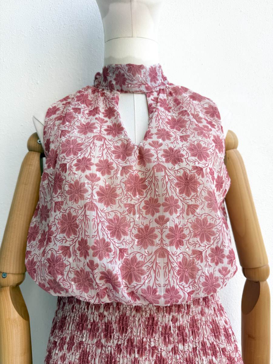 Vestido corto frunces