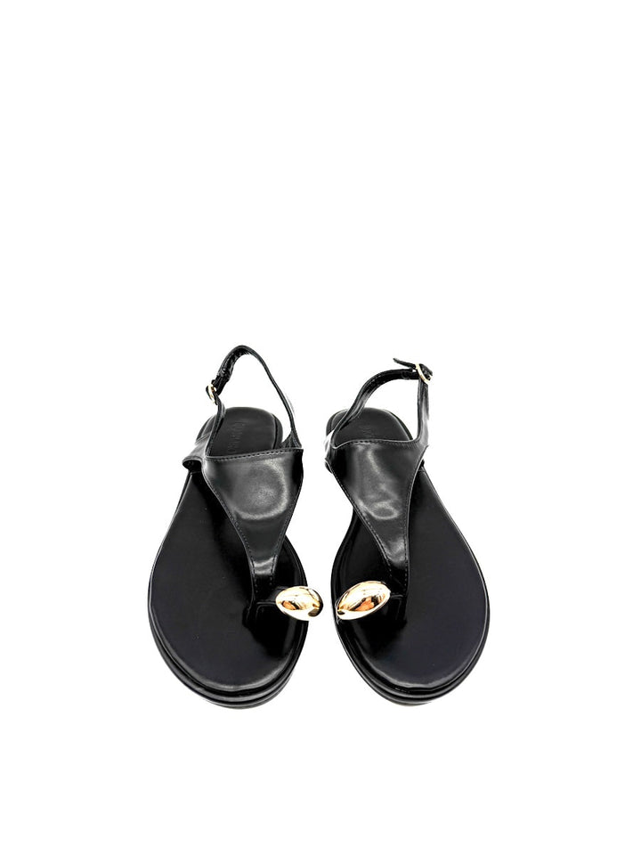 Sandalias Elegantes con Detalle Metálico y Correa Ajustable