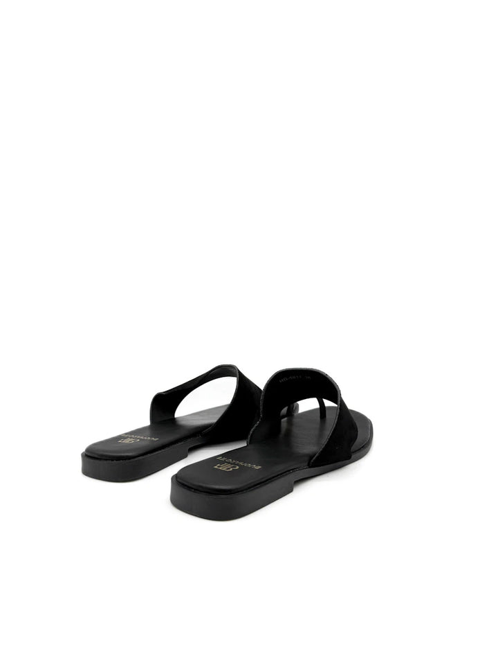 Sandalias Planas con Anillo Metálico y Pala Ancha