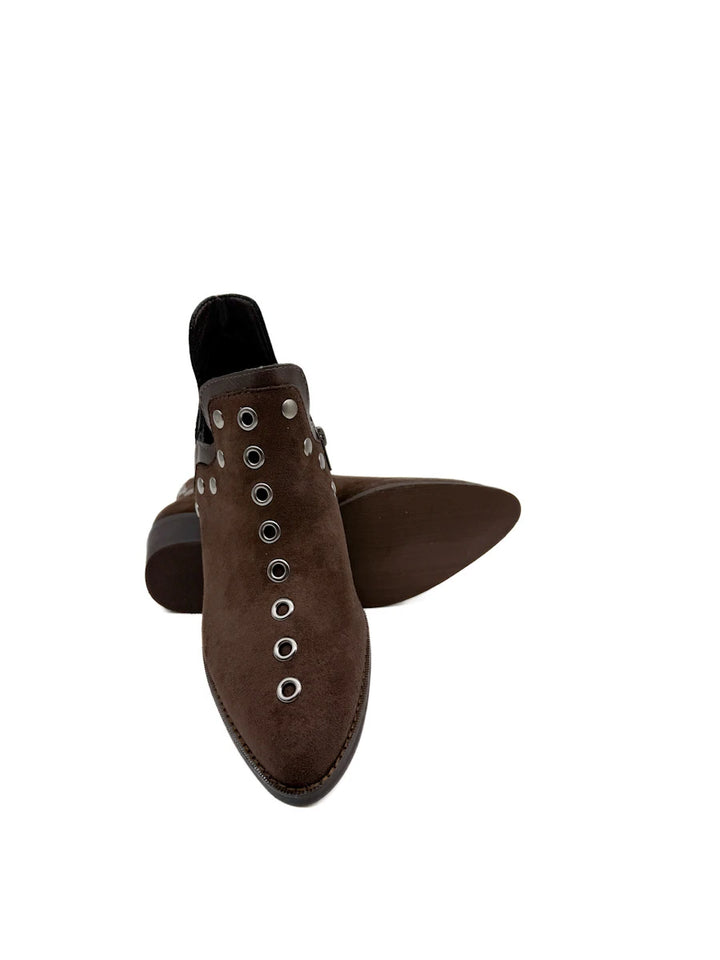 Botines cowboy con tachuelas y cremallera lateral