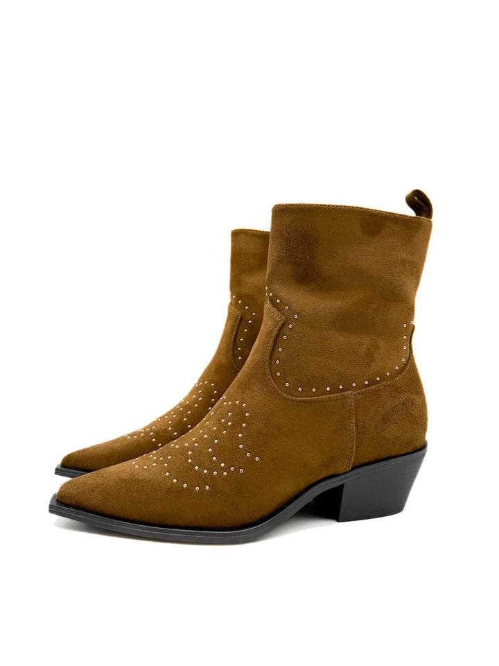 Botines Cowboy de Antelina con Tachuelas Decorativas
