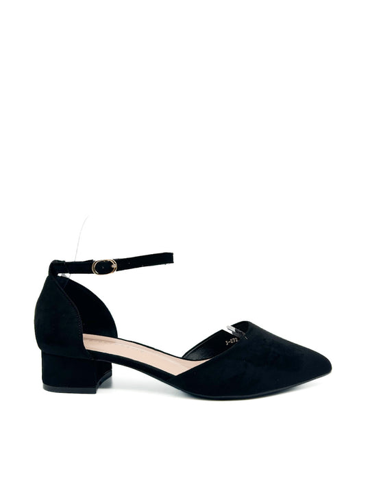 Elegante zapato de salón negro con pulsera al tobillo Negro