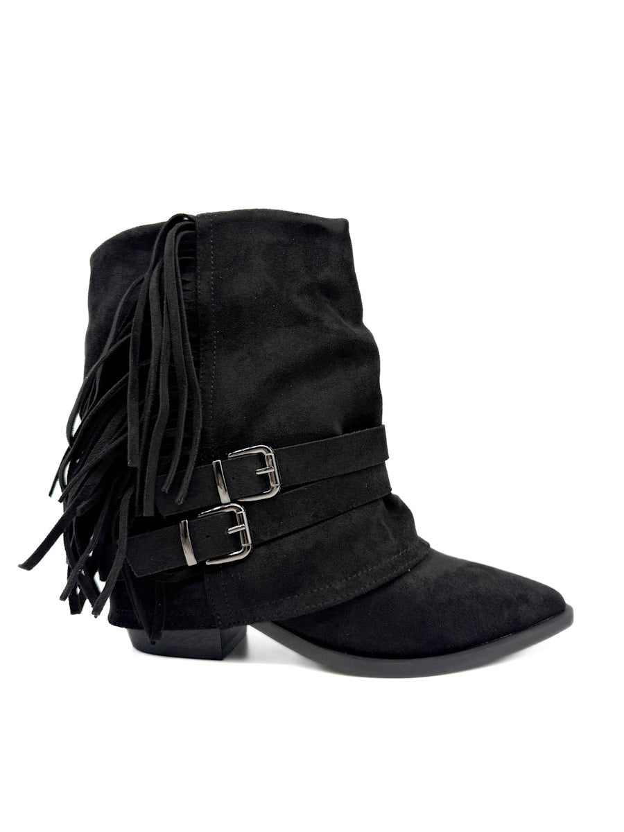 Botines con Flecos y Correas con Hebillas