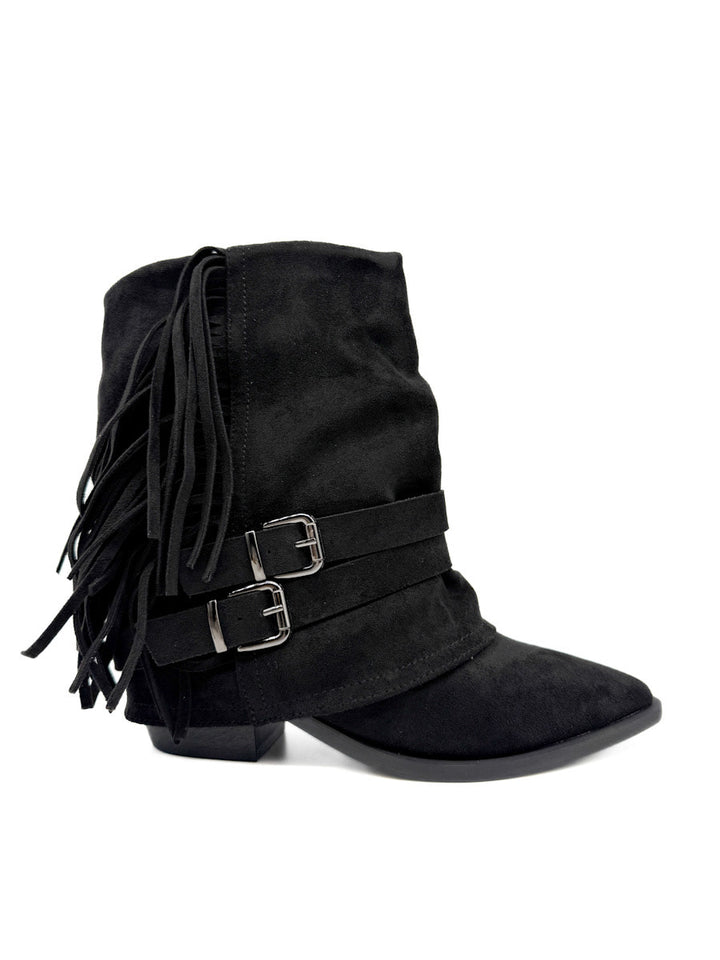 Botines con Flecos y Correas con Hebillas
