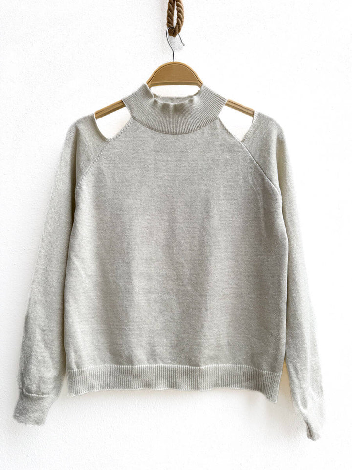 Jersey de punto con efecto metalizado