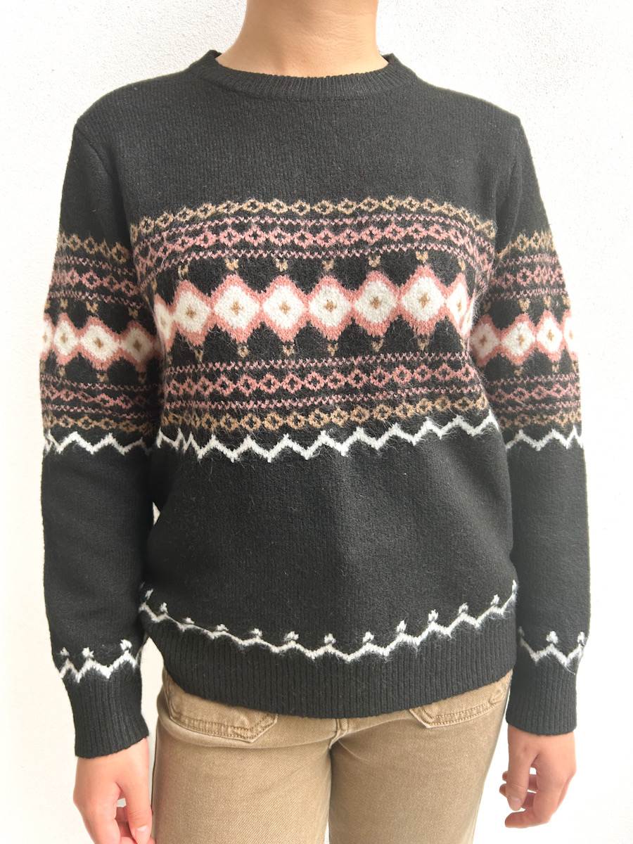 Jersey Jacquard Mujer Negro