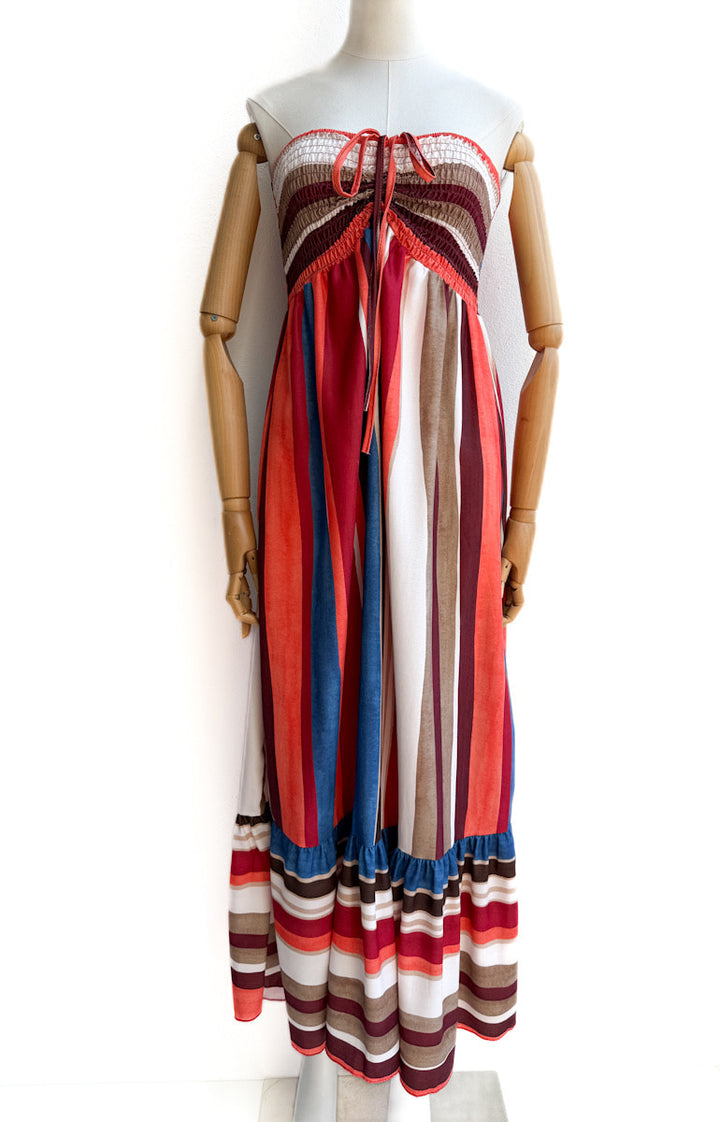 Vestido Largo Multicolor con Tirantes Ajustables