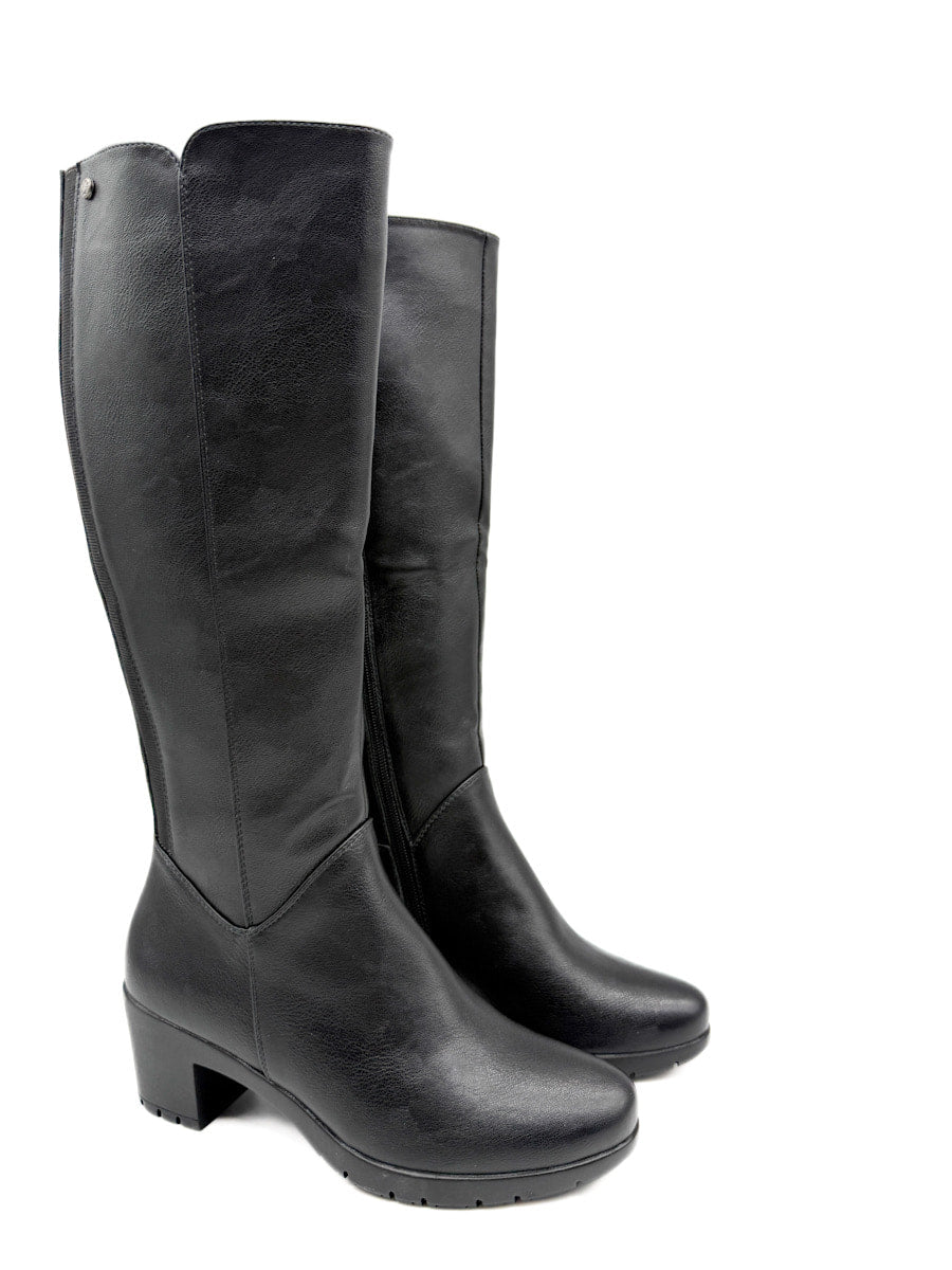 Botas Altas de Caña Recta con Tacón Cuadrado y Cremallera