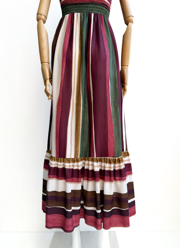 Vestido Largo Multicolor con Tirantes Ajustables