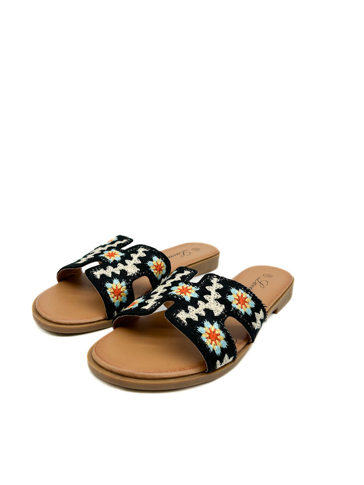 Sandalias Planas  Forrado Flores VG342