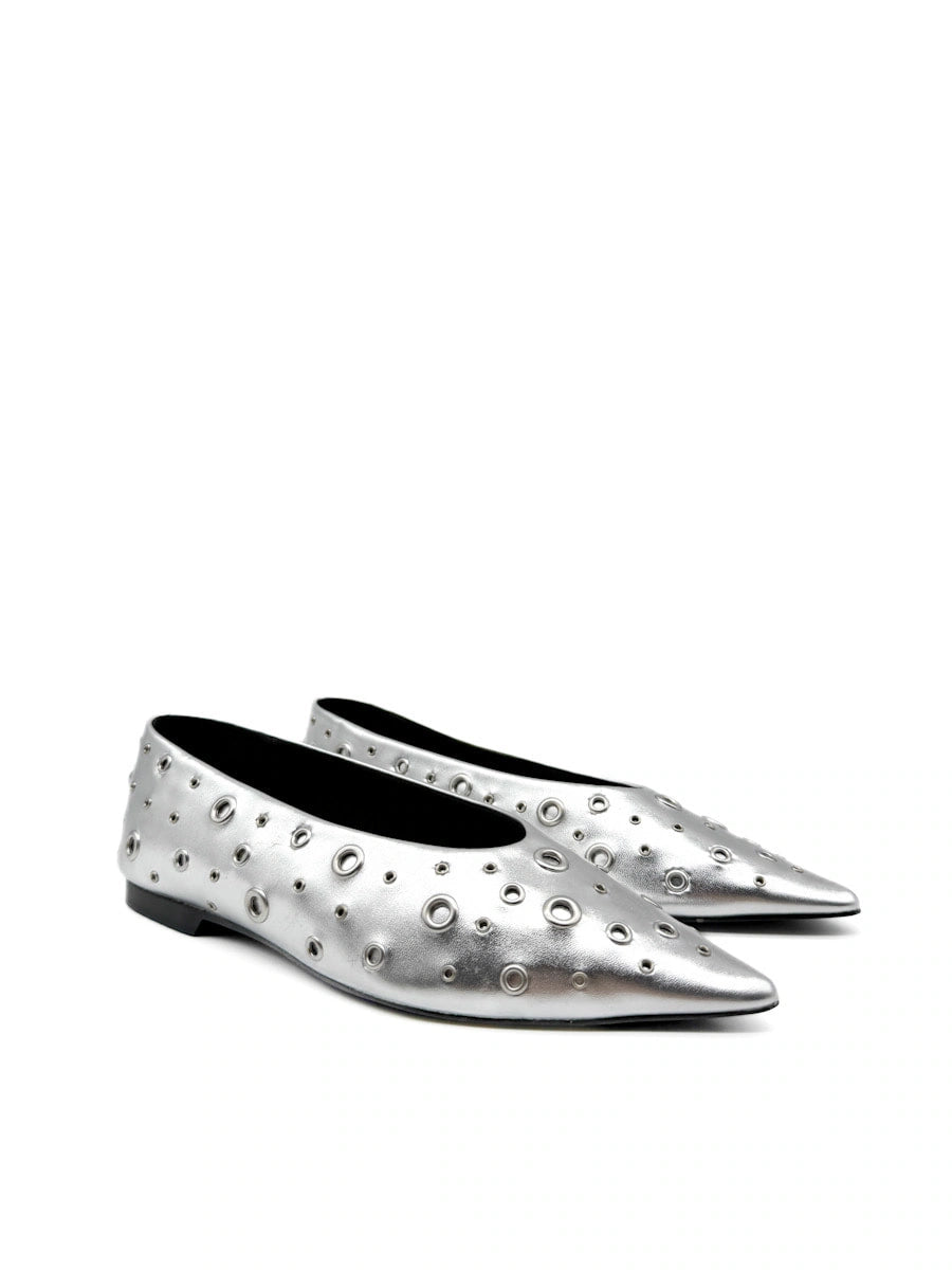 Bailarinas de Punta Afilada Y Ojales Metálicos, Corina M5610