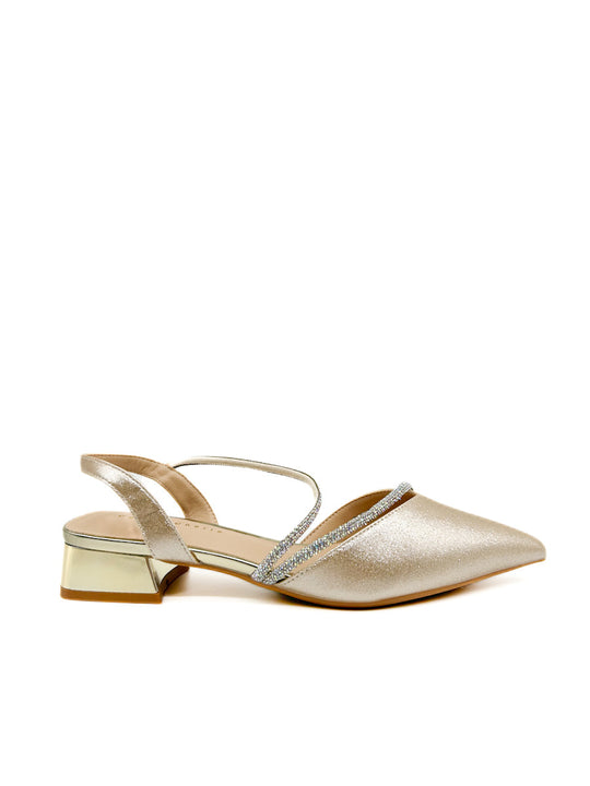 Zapatos de Fiesta Tacón Bajo Brillantes 588-391 Oro