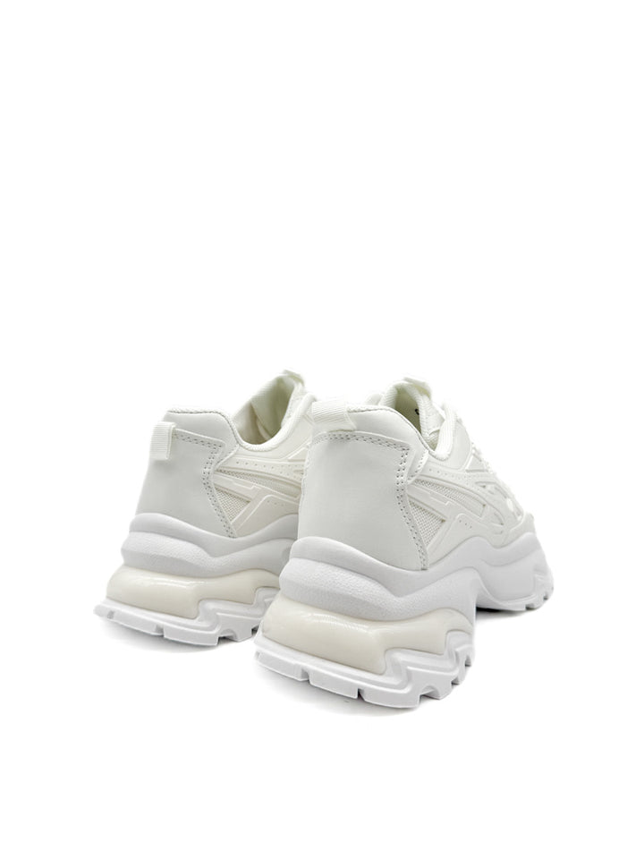 Zapatillas Blanco y Negro: Estilo Urbano con Suela Gruesa