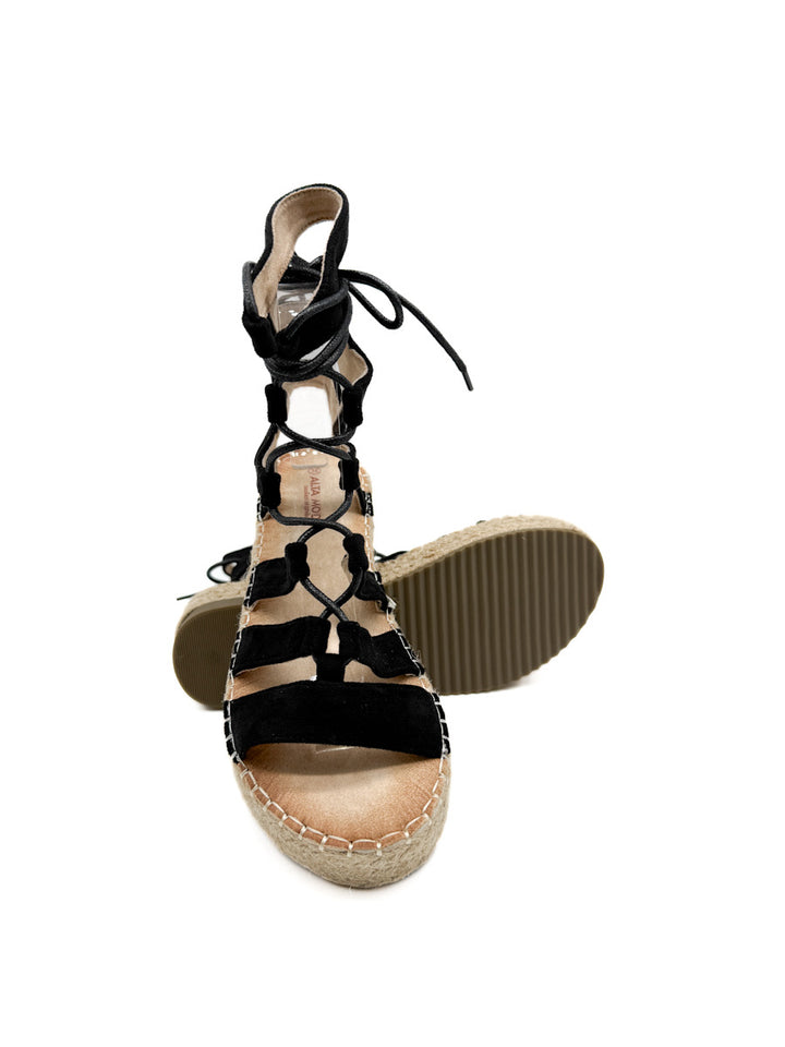 Sandalias Romanas con Plataforma de Yute y Cordones