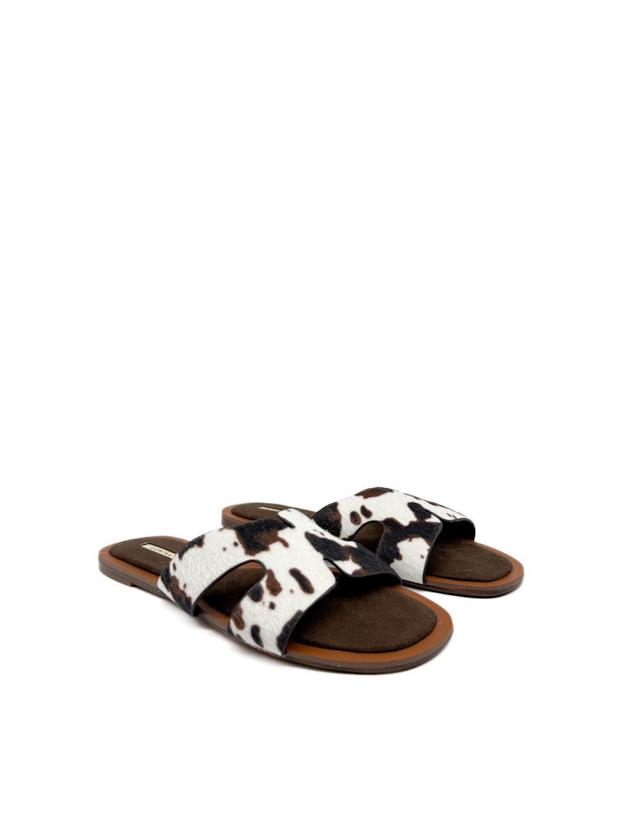 Sandalia Pala con Estampado de Vaca