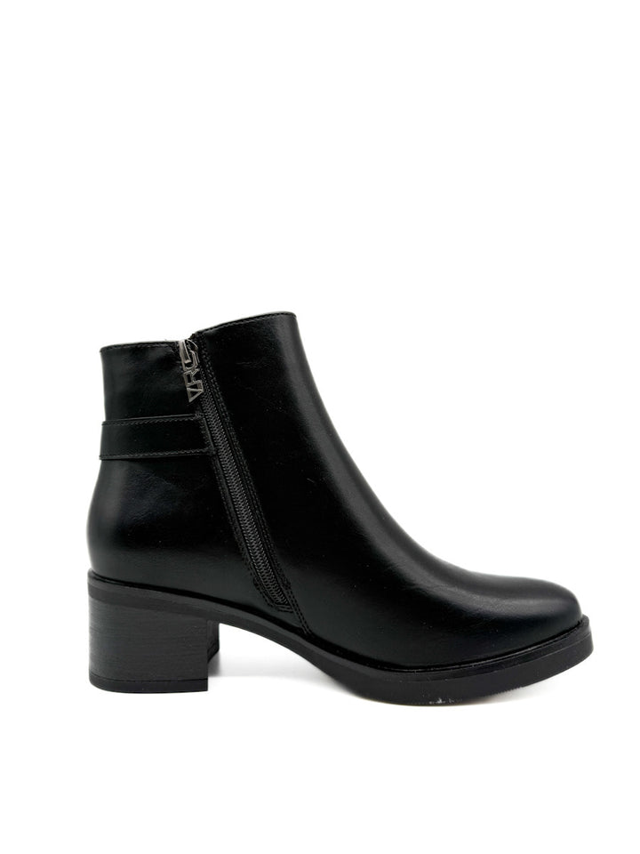 Botines con Tacón Grueso y Hebilla Decorativa