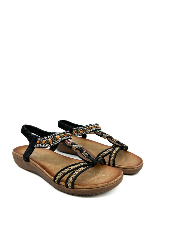 Sandalias Planas Brillos Mujer