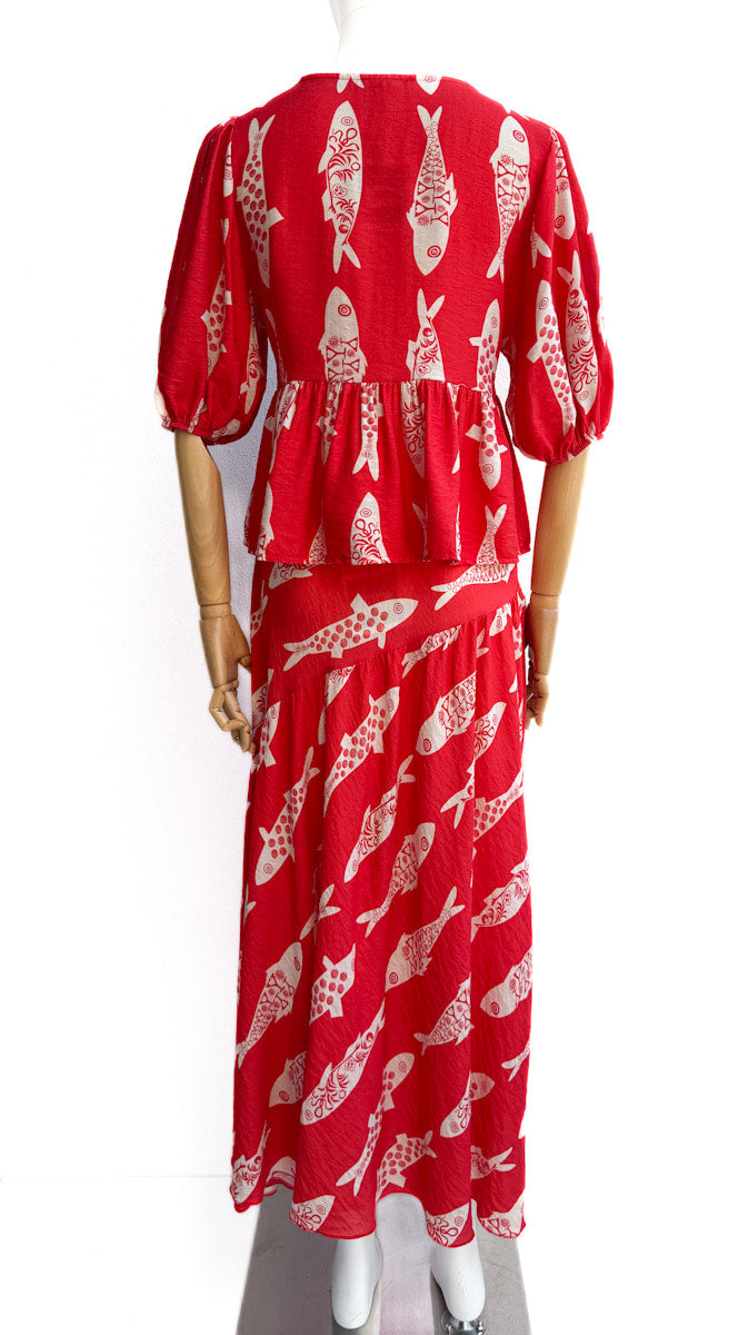 Conjunto peces rojo