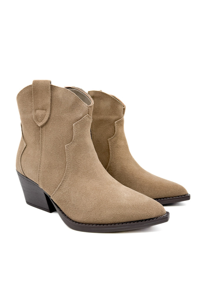 Botines Cowboy de Piel con Tacón Cuadrado