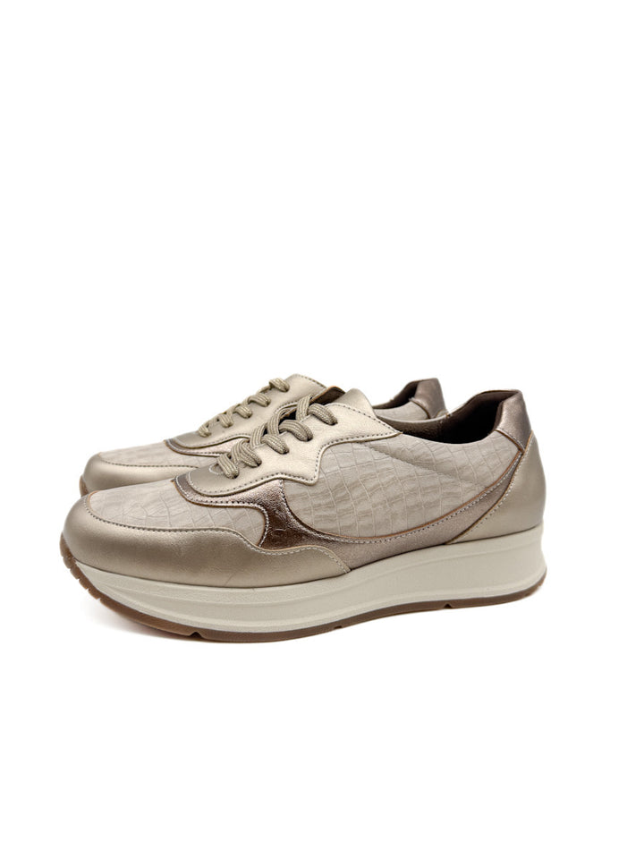 Zapatilla de Plataforma Metálicas con Estampado de Reptil