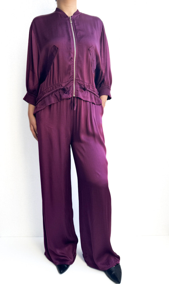 Pantalón recto satinado