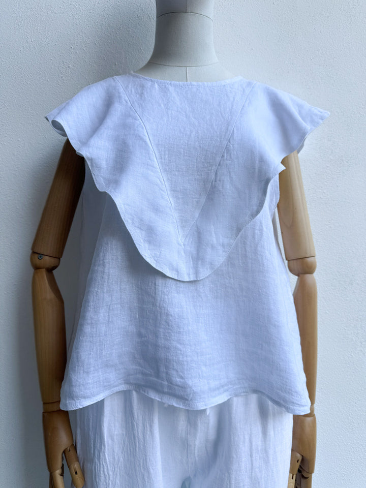 Blusa de Lino con Volante