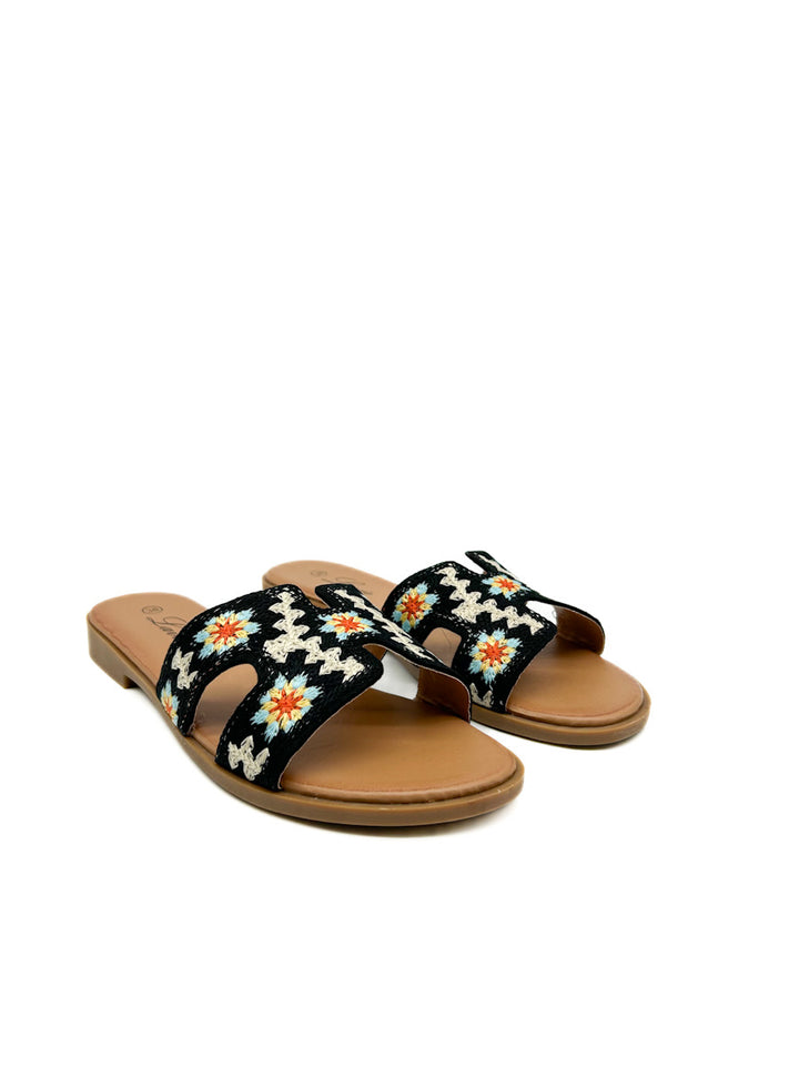 Sandalias Planas  Forrado Flores VG342