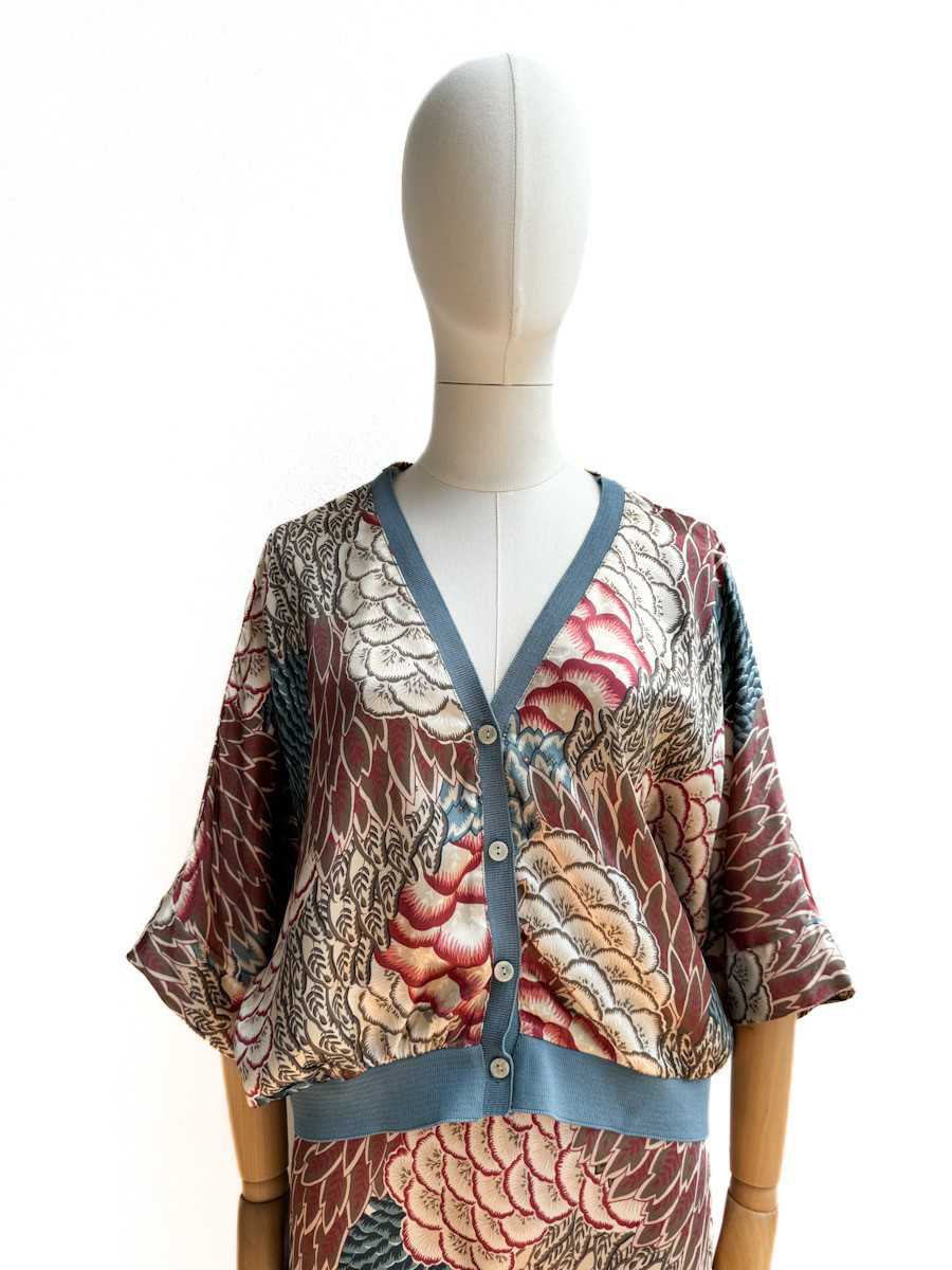 Bomber y Falda Satinadas Bomber 1 Azul única