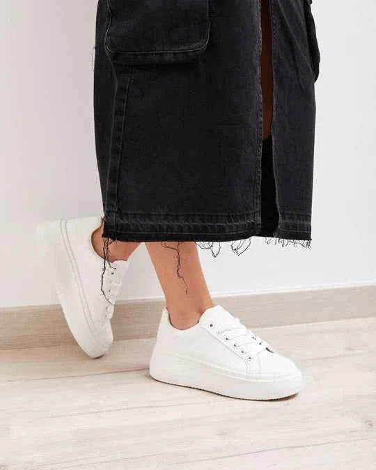 Zapatillas Blanca con Plataforma Mjuer