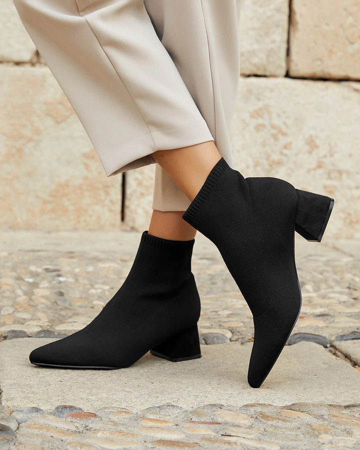 Botines Calcetín Tacón Cuadrado A3449