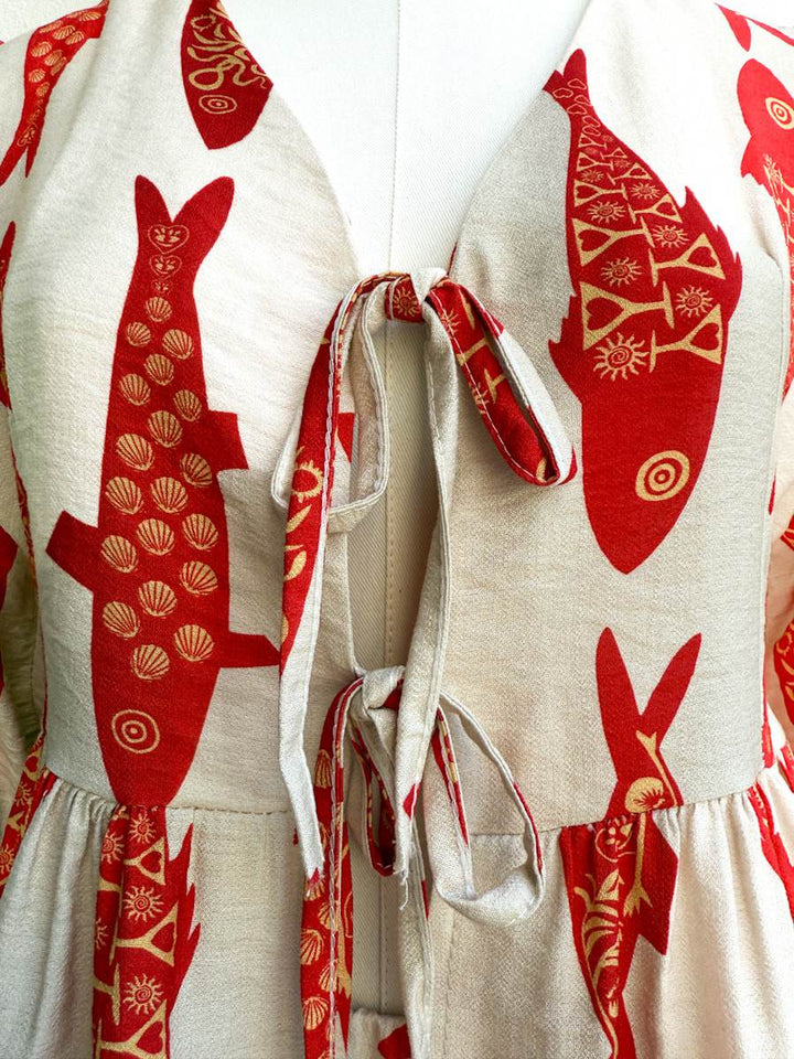 Conjunto peces beige y Rojo