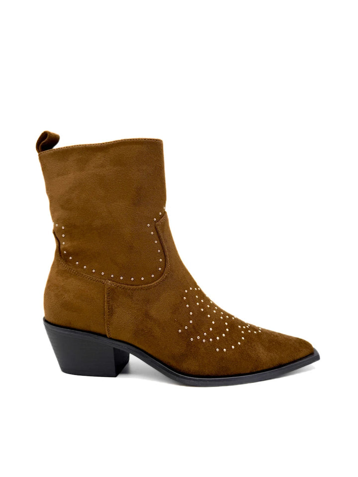 Botines Cowboy de Antelina con Tachuelas Decorativas