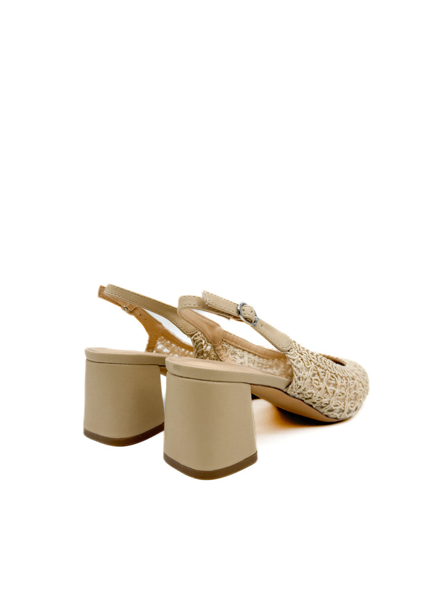 Zapato Destalonado Tejidos Color Beige