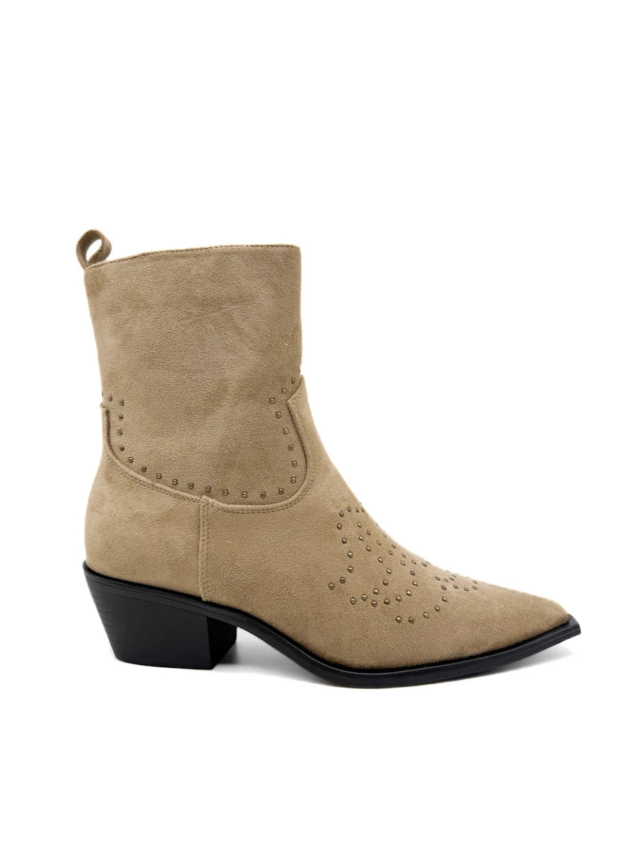 Botines Cowboy de Antelina con Tachuelas Decorativas
