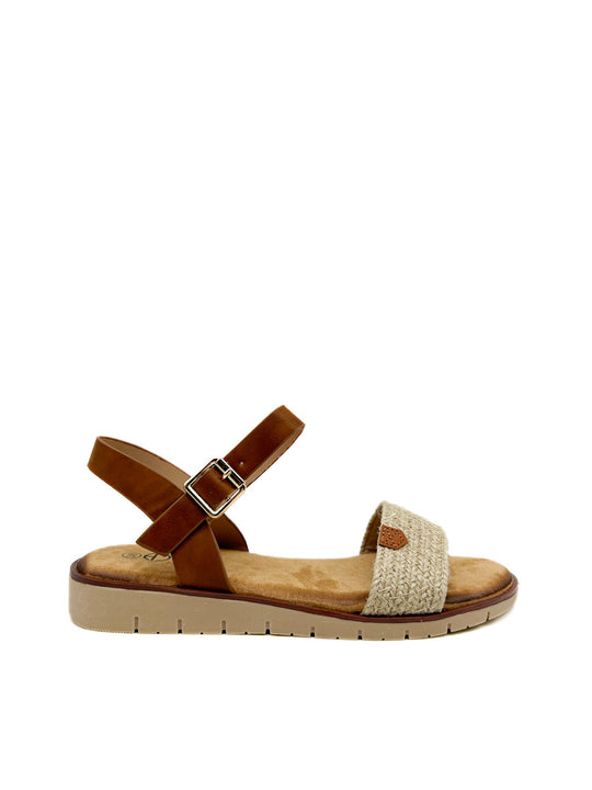 Sandalia Plana Yute Referencia HF24 Beige