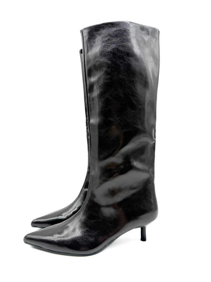 Corina Botas Altas de Tacón Chupete y Punta Afilada