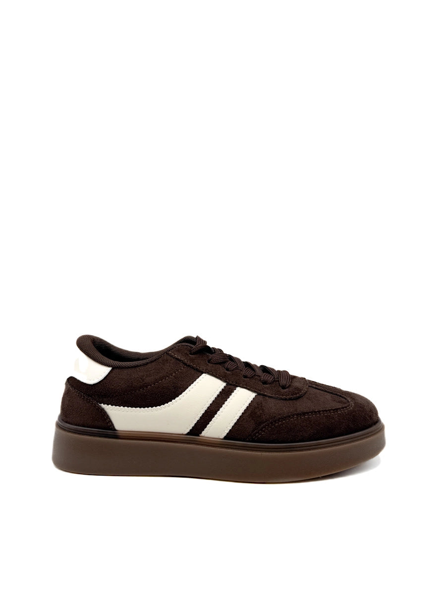Zapatillas Retro de Ante Sintético con Franjas 
