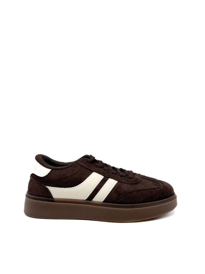 Zapatillas Retro de Ante Sintético con Franjas 