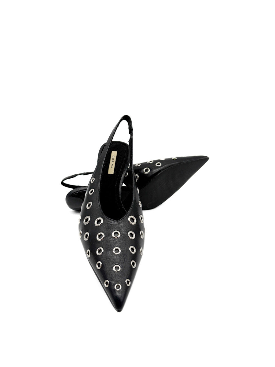 Zapatos de Tacón Destalonado con Ojales Metálicos Corina M5775