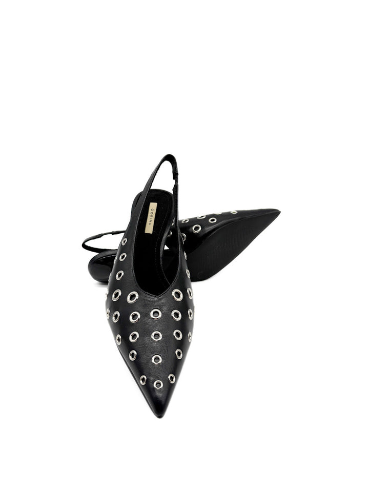 Zapatos de Tacón Destalonado con Ojales Metálicos Corina M5775