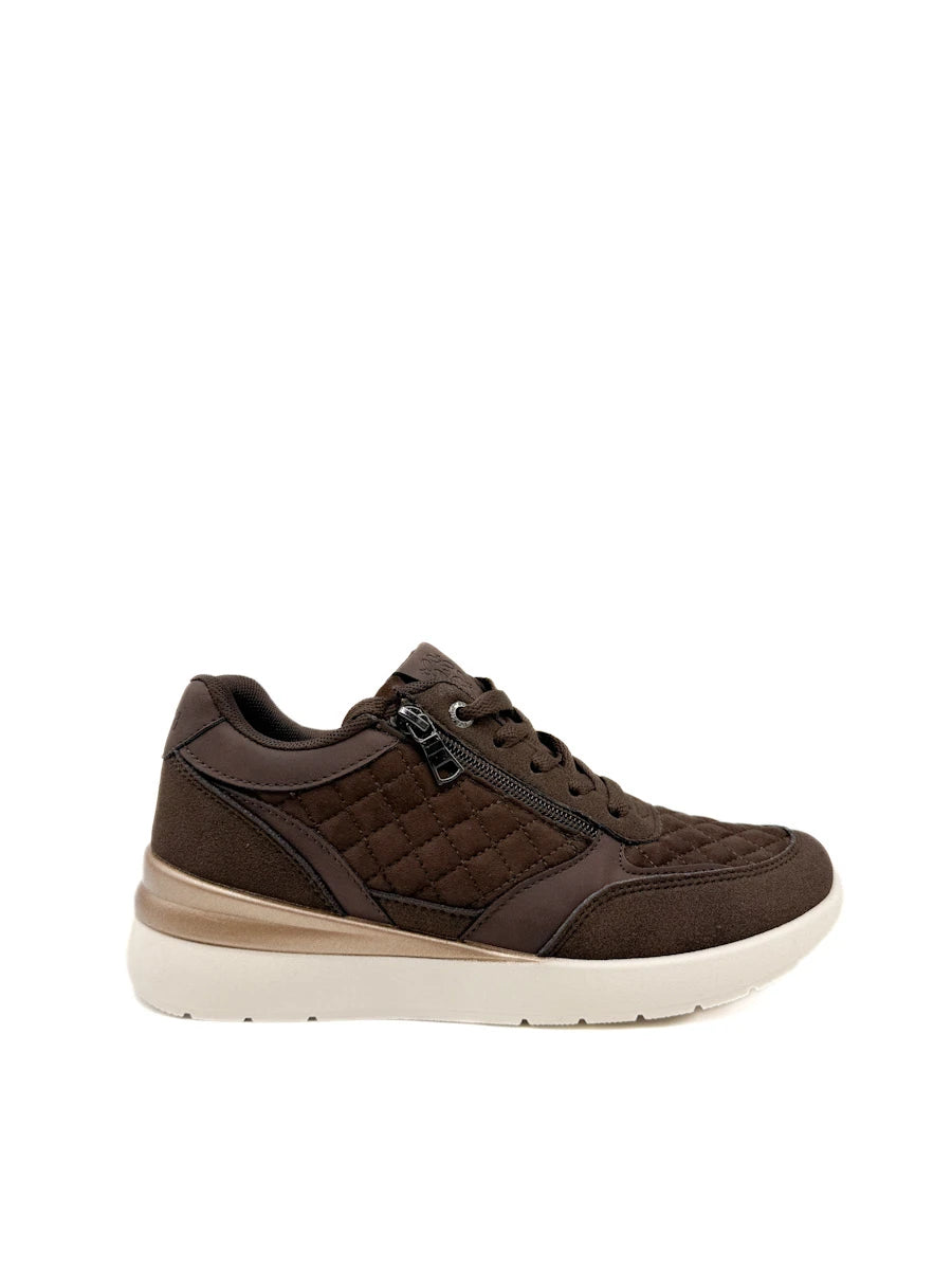 Zapatillas Casuales Acolchadas con Cuña y Cremallera