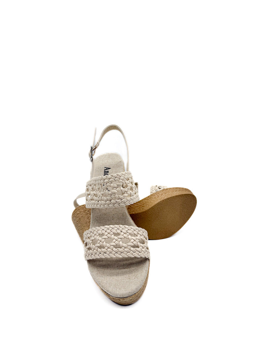Sandalias de Tacón con Tejido Trenzado  Estilo Artesanal