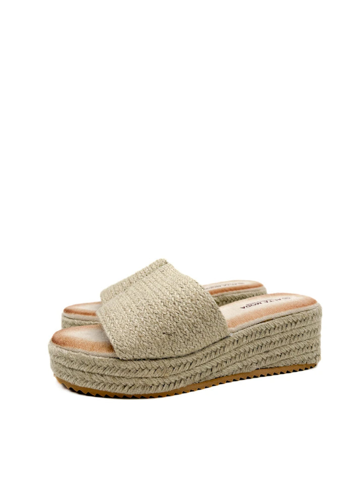 Sandalias con plataforma de yute trenzado