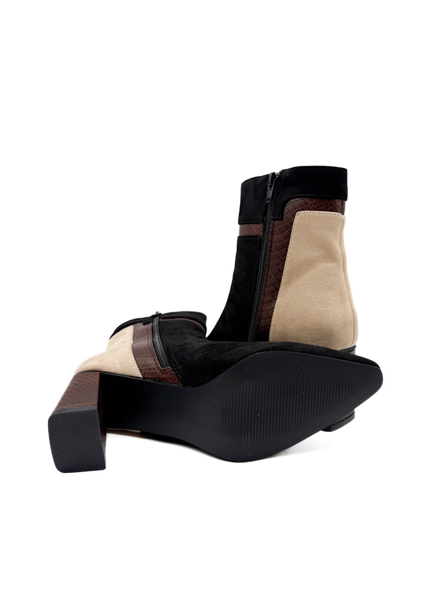 Botines de Antelina con Tacón Cuadrado